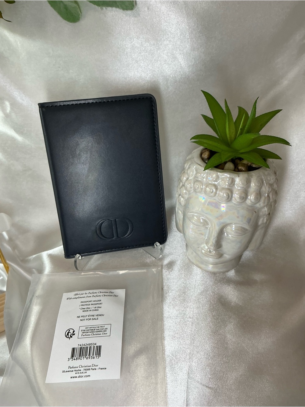 New Gift W Purchase Dior Black Leather Card & Passport Organizer